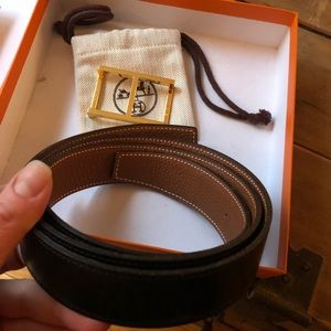 BNIB Hermès belt kit size 100 32mm gold H